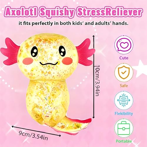 Axolotls Sensory Fidget Toy Sensory Squeeze Toy for Stress Relief, Soft Squeeze Decompression Dough for Adults Classroom Prizes & Party Favors (Blue) - image 2