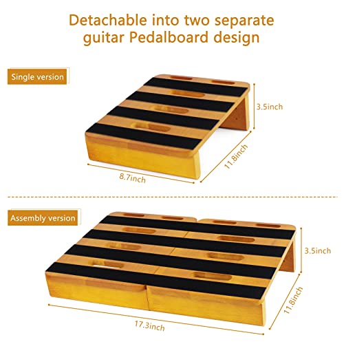 Pedalboard, Wooden Guitar Effects Pedal Board 17.3"x11.8", Removable & Easy to Carry, with Cable Supply Pedalboard Set Guitar Accessories (Removable) - Image 3