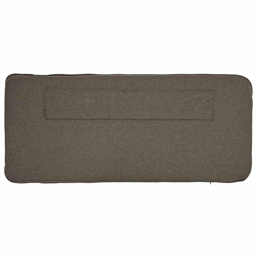 Wyściełany zagłówek, brązowo-szarobrązowy, 80 cm, lite drewno sosnowe, elegancki design, trwały, łatwa pielęgnacja, do sypialni i pokoju gościnnego