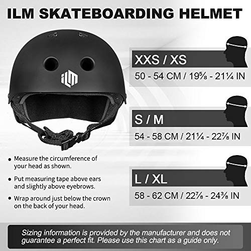 image for ILM Skateboard Helmet CPSC Certified Impact Resistance Ventilation for