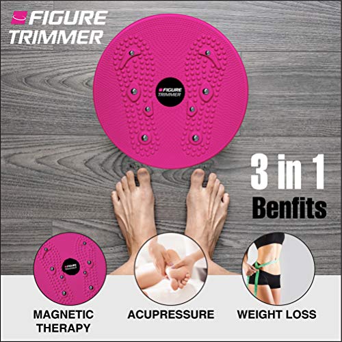 Figure Trimmer Ab Twister Board for Exercise Waist Twisting Disc with 8 Magnets by Daiwa Felicity (Pink)