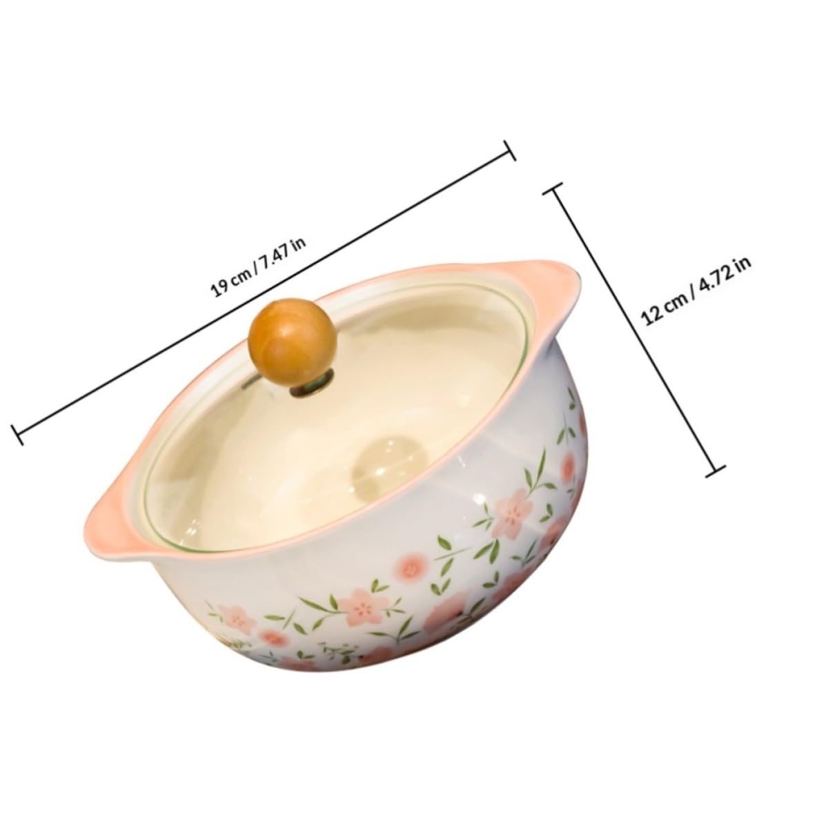 Sosoport Tazón de Ramen de Cerámica Resistente al Desgaste Tapa, Apto para Microondas, Adecuado para Cocina y Fiestas, Diseño Simple y Multifuncional