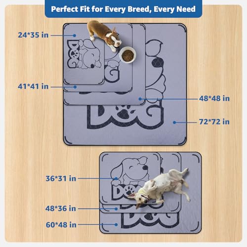 Image of Washable Pee Pads for Dogs with Pheromones : 2 Packs Reusable Puppy Pads Super Absorbnet Dog Floor Mats for Whelping, Incontinence, Training, Crate, 48x48