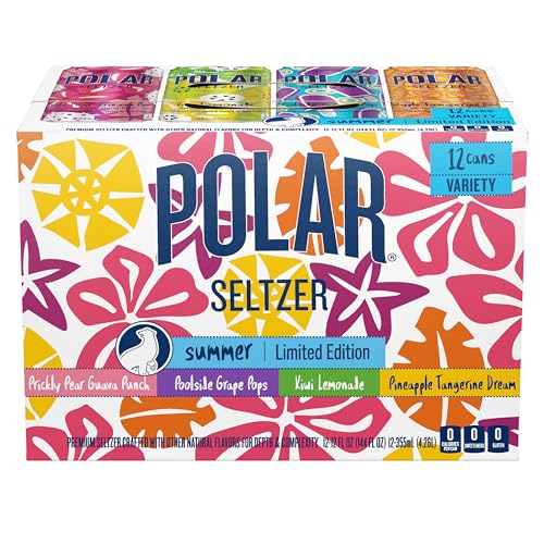 Image of Polar Seltzer Limited Edition Sparkling Water, Summer Variety Pack, 12 fl oz cans, 12 pack
