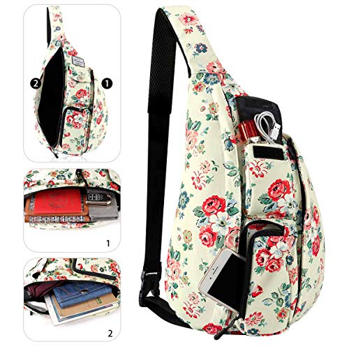 KAMO Sling Backpack - Travel Rope Bag Crossbody Pack for Women Men Teens - Waterproof Outdoor Shoulder Backpack for Trekking Bicycle Sport Hiking Camping
