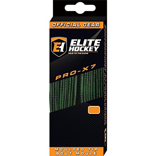 Elite hockey pro-x7 skate laces (x7-dk green, 96")