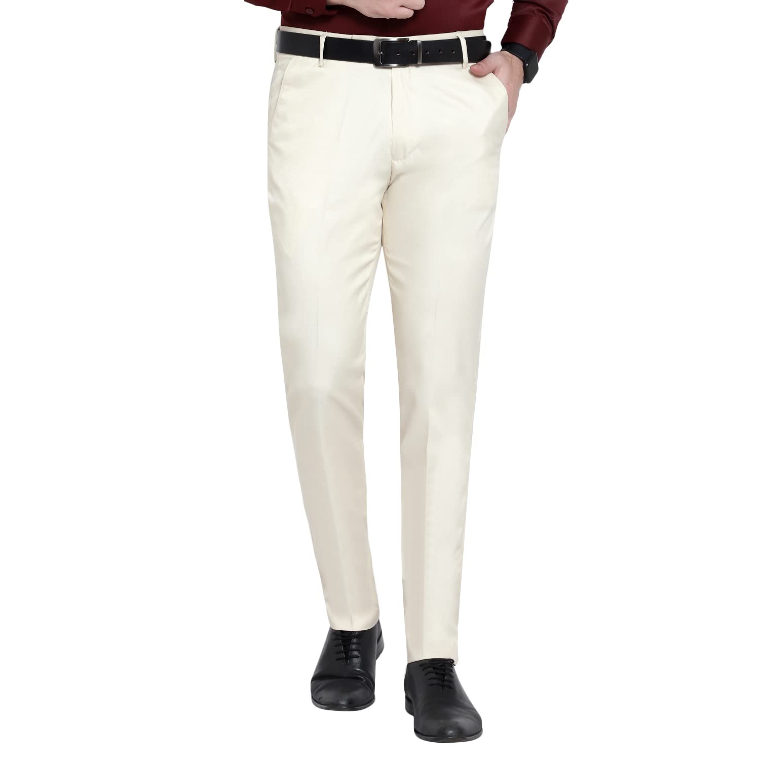 Men's Polycotton Slim Fit Formal Trouser - Stylish Cotton Casual Pant for Men - Breathable, Lightweight, Adjustable Formal Trouser for Men