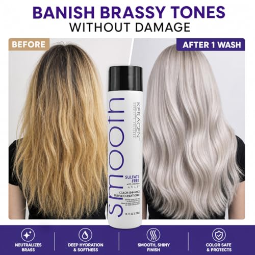 KERAGEN Purple Toning Conditioner Brass Neutralizer for Blonde, Silver & Platinum Hair | 3 - image 3