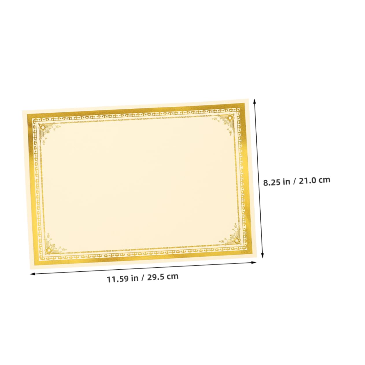 FRCOLOR 35 Blatt Goldenes Zertifikatspapier A4 mit Glatter Schreiboberfläche für Abschluss und Lagerzertifikate in Elegantem Einfachem Design