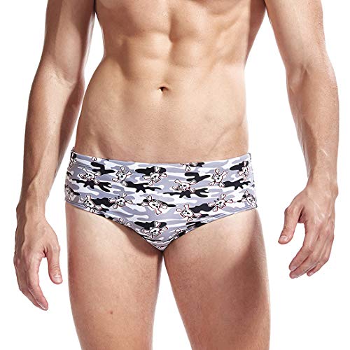 AIMPACT Swimwear Mens Beach Surfing Shorts Swim Briefs Bathing Suits Quick Dry for Men (WhiteL)