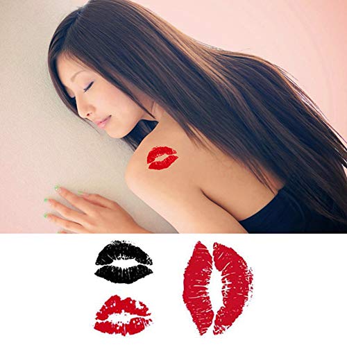 temporary tattoo aterpillar red lips tattoos sticker waterproof body art tatoo sexy Kiss for women