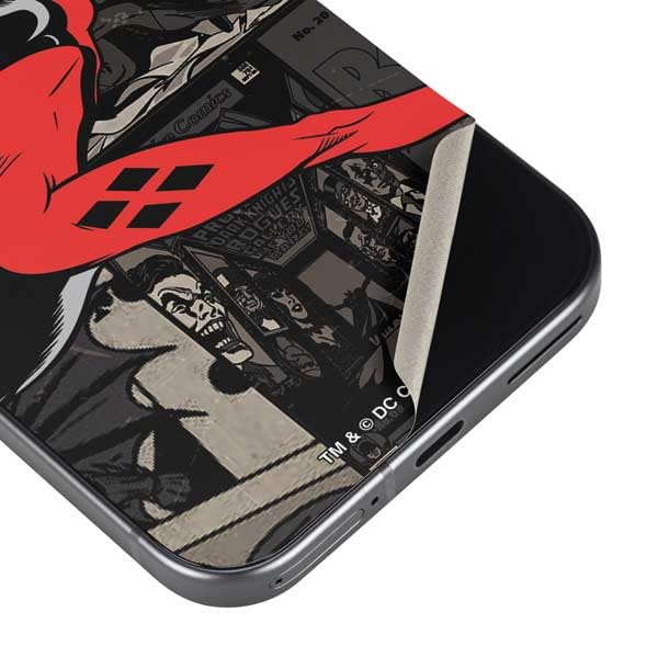 Skinit Decal Phone Skin Compatible with Google Pixel 9a - Officially Licensed DC Comics Harley Quinn Vintage Action Pose Pattern Design