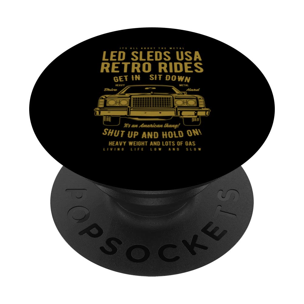 Led Sleds Automotive Nostalgia Retro Car Design PopSockets Swappable PopGrip