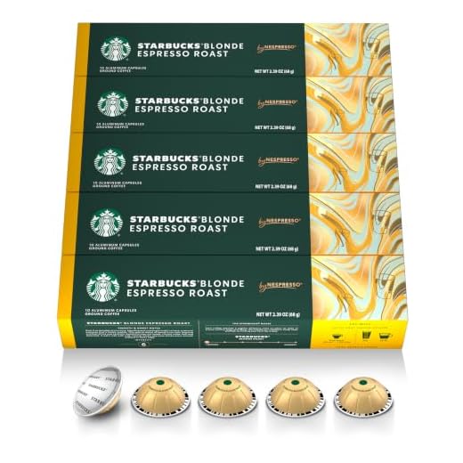 Starbucks by Nespresso Blonde Roast Espresso (50-count single serve capsules, compatible with Nespresso Vertuo Line System)