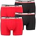 Produktbild 4 er Pack Levis Boxer Brief Boxershorts Men Herren Unterhose Pant Unterwäsche, Farbe:786 - Red/Black, Bekleidungsgröße:M