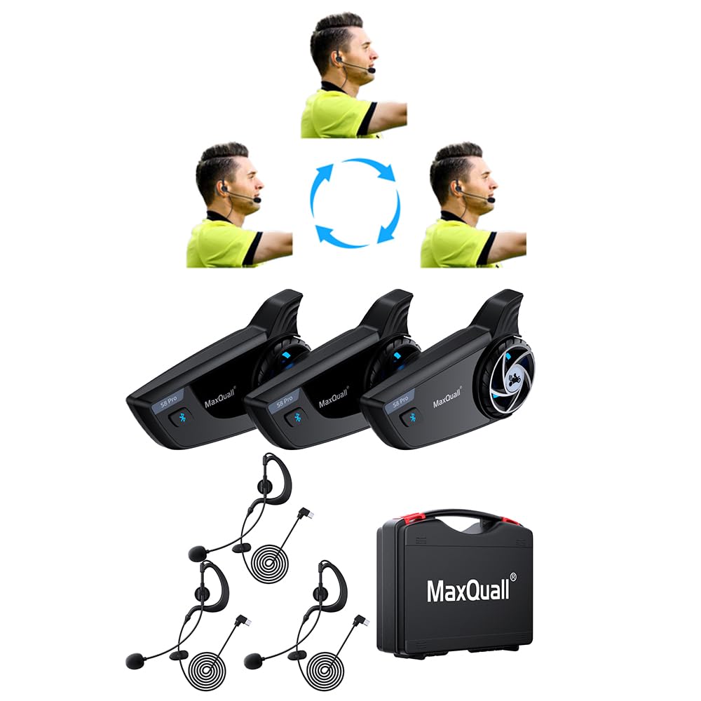 S8 Pro Referee Headset Communication System Sets 2~8 Person Talk Same time Football Microphone Wireless Soccer Headsets (3S8 Pro(Model 1 Overhook Earphone))