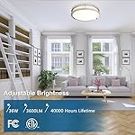 OOWOLF 2-Pack 36W 13inch LED Flush Mount Ceiling Light Fixture Dimmable Brushed Nickel, Easy to Install LED Ceiling Lamp Fixture Without Flicker, Super Bright 3600LM 5000K Daylight White - Image 2