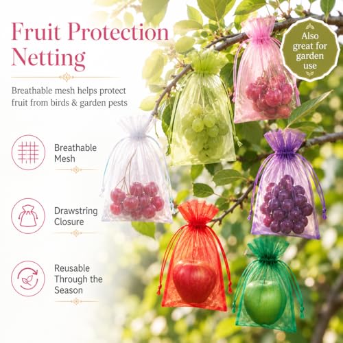 Image of 50PCS Organza Bags 5x7'' - Muticolor Small Sachet Jewelry Gift Favor Bags Drawstring Mesh Bags Gifts Valentines Wedding Eid Mubarak Halloween Eve Christmas New Year Party Candy Fruit Wrap Bulk