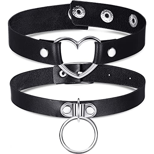 Collier Ras Du Cou Punk En Cuir Noir Avec Pendentif Toile D'araignée à Pointes - Style Gothique Pour Femme