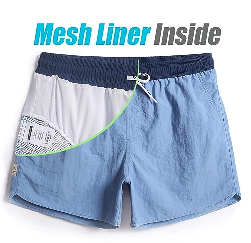 Image of maamgic Mens Swim Trunks 5 inch with Mesh Lining Quick Dry Bathing Suits for Men Swim Shorts Swimwear