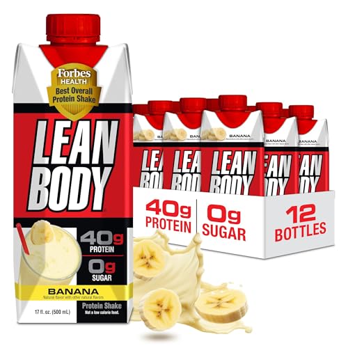 Image of Labrada Lean Body Ready-to-Drink Banana Protein Shake,40g Protein,Whey Blend,0 Sugar,Gluten Free,22 Vitamins & Minerals,17 Ounce (Recyclable Carton & Lid - Pack of 12) LABRADA
