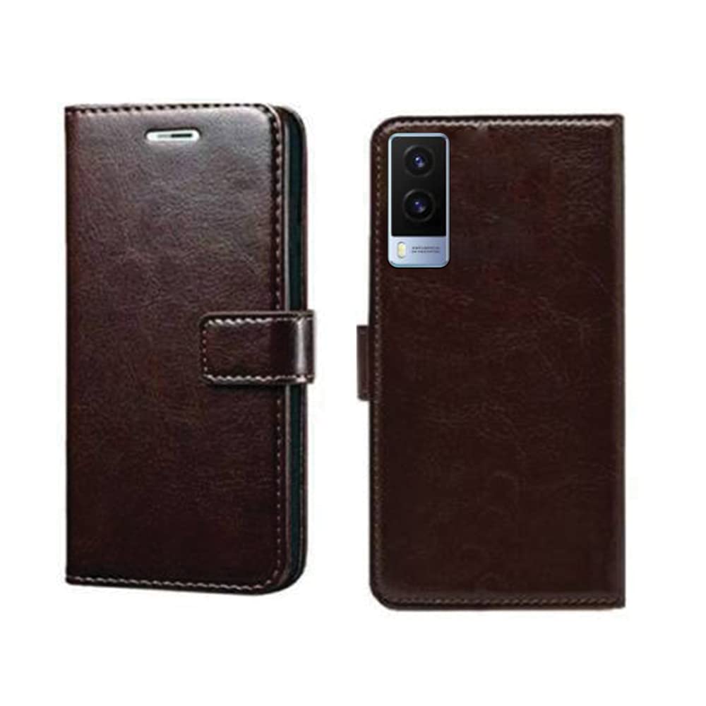 Inktree Vivo V21E 5G Flip Case | Premium Leather Finish Flip Cover | with Card Pockets | Wallet Stand |Complete Protection Flip Cover for Vivo V21E 5G - Coffee (B09RW1NZ36) Amazon Price History, Amazon Price Tracker