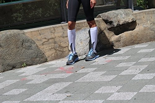 Mojo Recovery & Performance Sports Compression Socks - White Large #TOP6