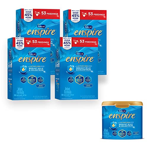 Enfamil Enspire Infant Formula with Immune-Supporting Lactoferrin, Brain Building DHA, Our Closest Formula to Breast Milk, 1 Reusable Tub & 4 Refill Boxes, 140.5 Oz