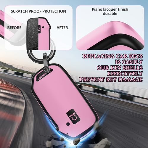 Image of for Kia Key Fob Cover Accessories,Matte TPU Material, with a Cute Leather Keychain,for Telluride,Carnival,K5 gt line,K5,Forte,K4,Sorento, Sportage and Other Models. (Iceberry Powder, Model-2)