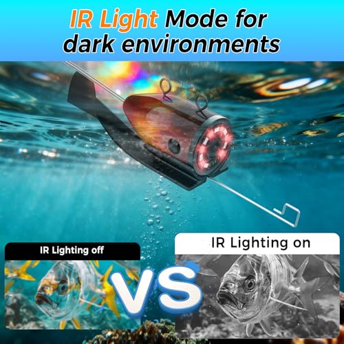 Image of Underwater Fishing Camera 5 inch LCD Monitor Portable Fish Camera with Light Waterproof IP68 for Ice Fishing, Lake Sea Boat Kayak Fishing