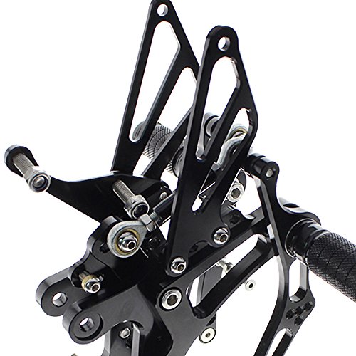 Procnc Front Motorcycle Rearsets Footpegs Foot Pegs Rear Set Footrests Brake Shift Pedals Fully Adjustable Foot Boards Fit For Yamaha Yzf R1 1998 1999 2000 2001 2002 2003 (Black) #TOP7