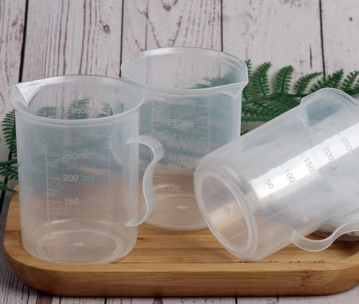 Juego de 2 vasos medidores plásticos con asa 300 ml miniatura 6