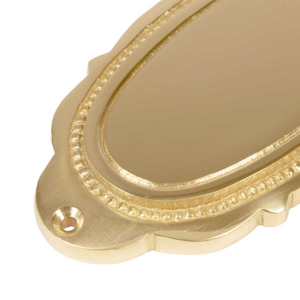Targhetta per porta in ottone con incisione personalizzata, 117 x 62 mm, ovale con decorazioni – Targhetta in ottone, targhetta per porta, targhetta con nome con testo personale