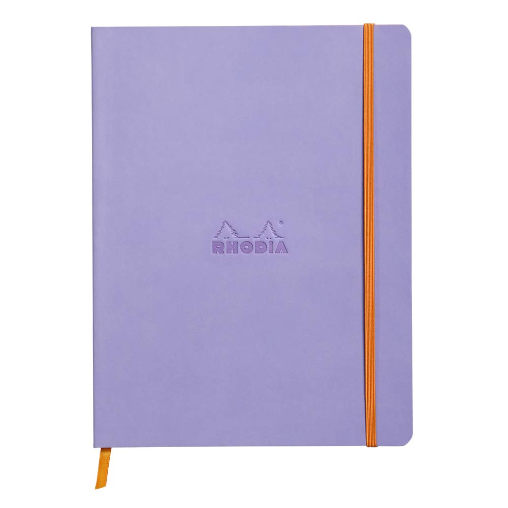 RHODIA 117559C - Soft Notebook Iris - 19x25 cm - Dot Dot - 160 pages - Clairefontaine Ivory Paper 90 g/m - Bookmark, Elastic Closure - Faux Leather Cover - Rhodiarama Collection