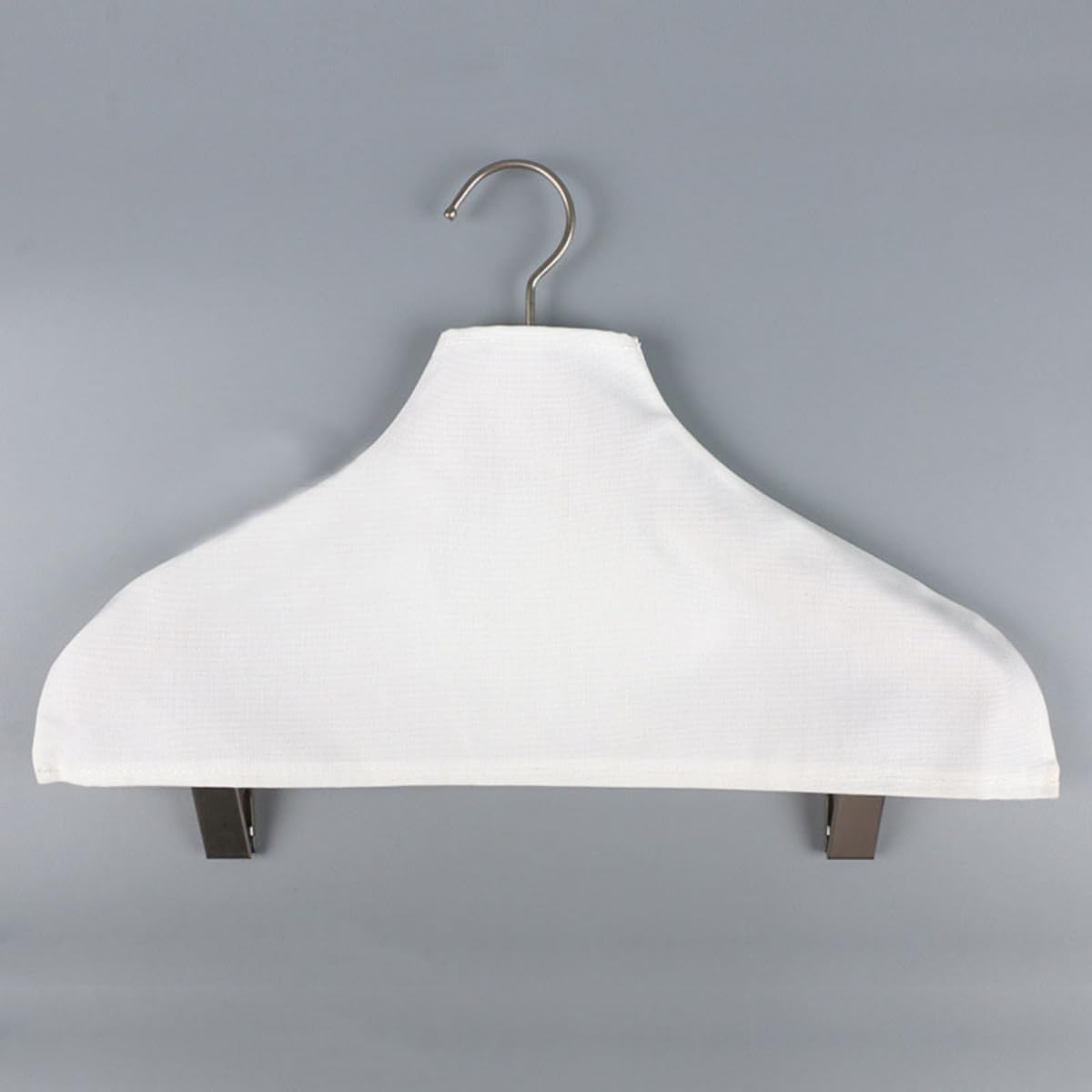 6 Pack Natural Canvas Hanger Covers - Nonslip Cloth Hanger Dust Covers for Clothing Store and Home - Organize Your Wardrobe and Protect Your Hanging Garments-17 Inch (White)