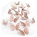 ARTISAN-SH 36 Pezzi farfalle 3D adesivi Decorativa Adesivi Murali FAI DA TE Art Decalcomanie Camera Da Letto Baby Decor Decalcomanie Rimovibile Decorativo Murale(Oro rosa)