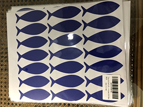 Set de 77 vinilos adhesivos peces azul miniatura 3