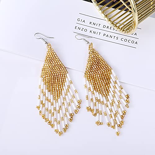 Long Beaded Tassel Earrings - Bohemia Colorful Bead Handmade Beaded Tassel Earrings，Gifts and Christmas3