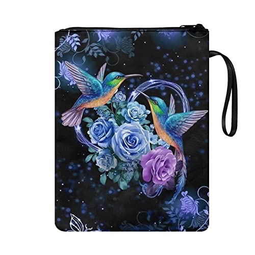 HELLHERO Hummingbird Book Cover for Soft Cover Books Hardcovers Book Sleeve with Zipper Paperback Book Pouch with Zipper for Book Lovers Teen Adults Student Classroom Readers - Image 2