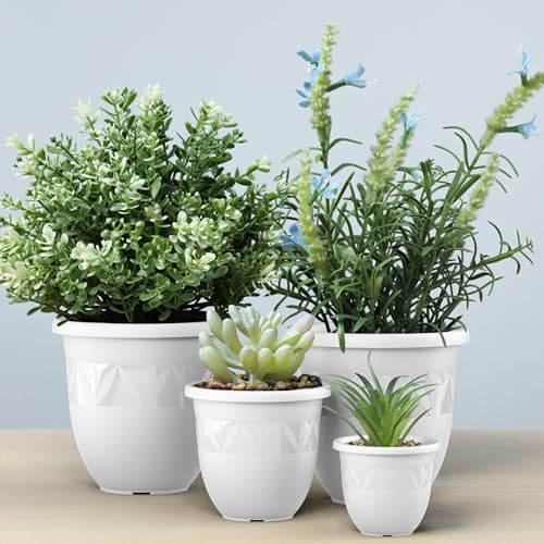 Plastard Übertopf Ø 47 cm Weiß Pflanztopf, 38 Liter, Garten & Balkon – Ansicht 6