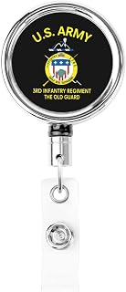 Us Army 3rd United States Infantry Regiment The Old Guard Badge Reels Holder Retractable Heavy Duty Metal Badge Holder with Belt Clip for Key Name Card Office