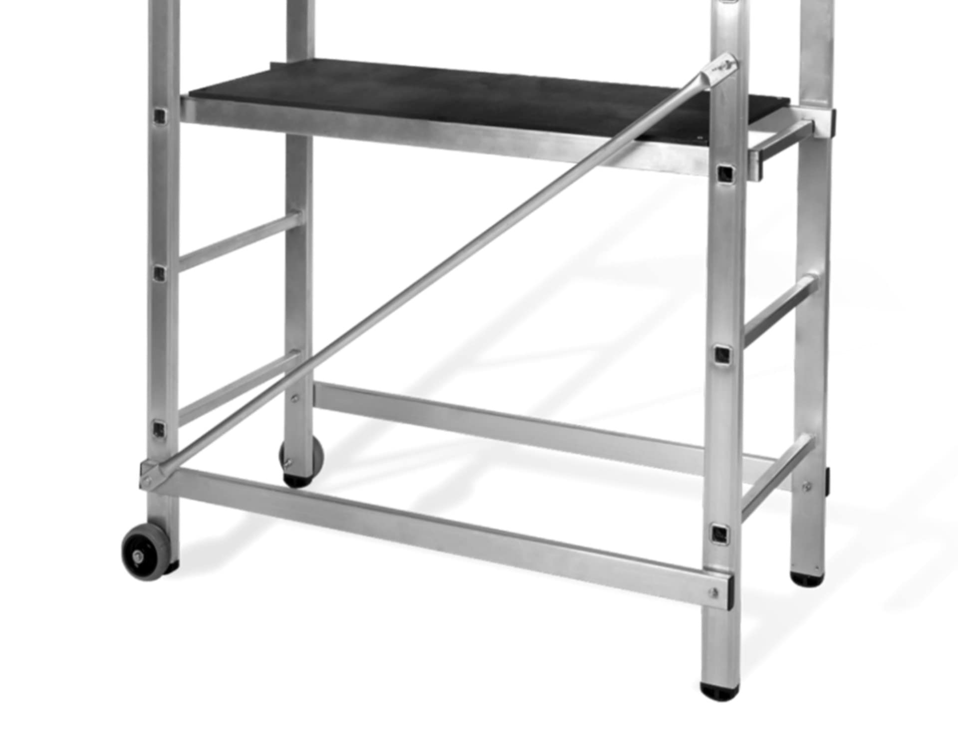 VITO – Andamio rodante, altura 3 m, escalera de andamio de trabajo, aluminio, carga 120 kg, trabajos de bricolaje, astillero de jardín
