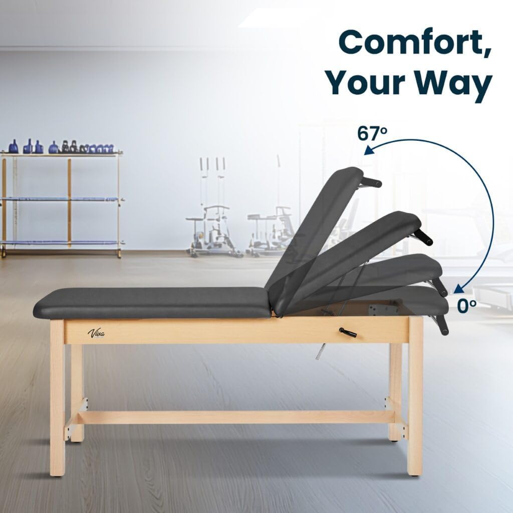 Aristo H-Brace Tilted Treatment Table, 500 lbs Weight Capacity, Black