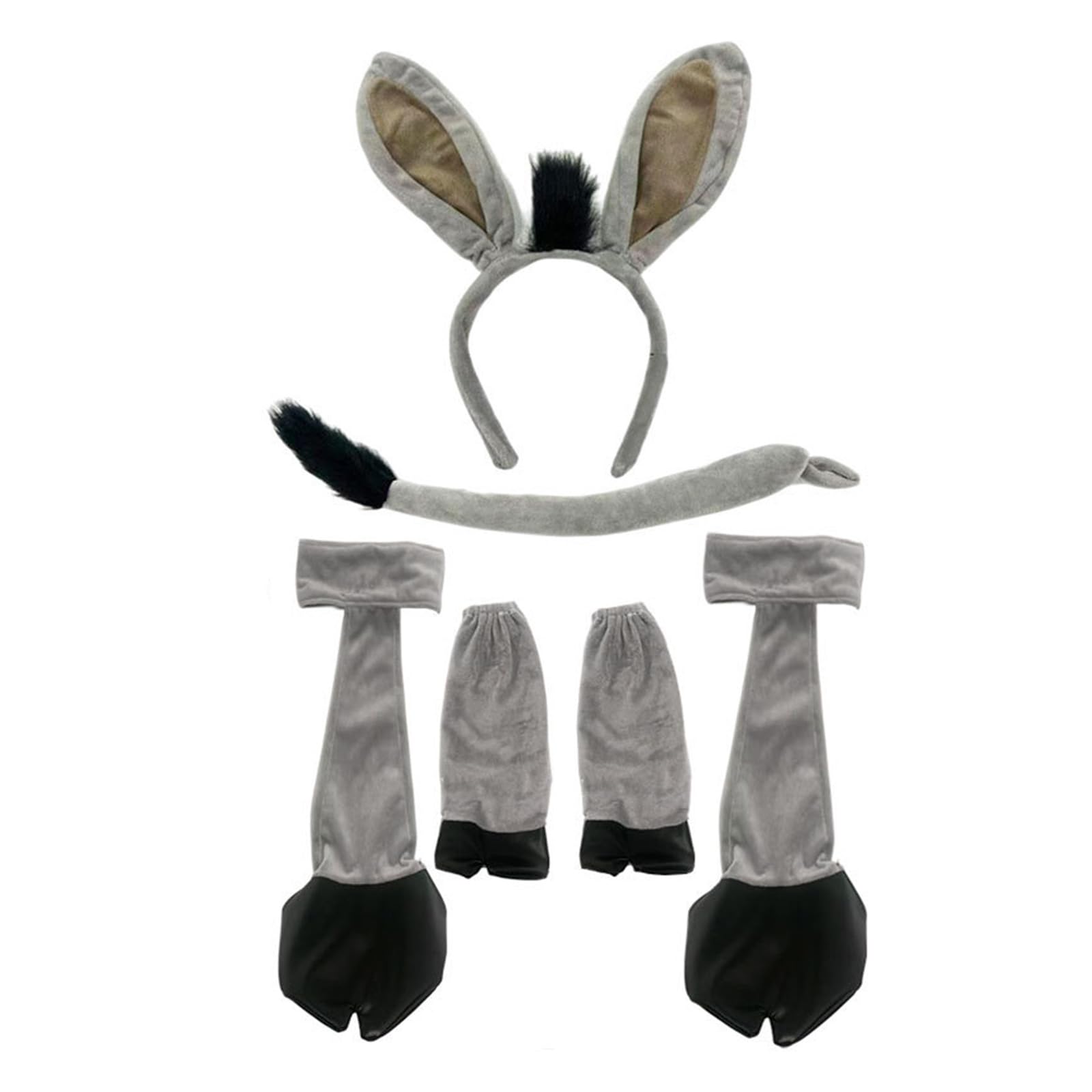 LLUJIAXI Mouse/Donkey/Pigs/Sheep Costume Set Ears Tail Bowtie Tie Nose Animal Fancy Costume Set Accessories for Halloween Cosplay