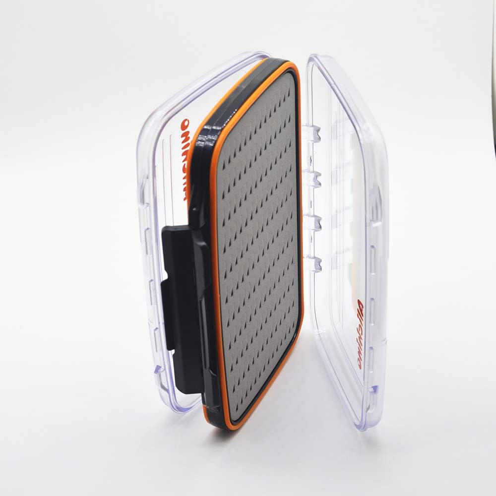 Alichino Fly Box for Fly Files Ice Jig Box Two Sided Waterproof Fly Fishing Box for Nymphs and Streamers (Grey Foam Insert C, Extra Large 11.8 * 8.4 * 2.2Inch)