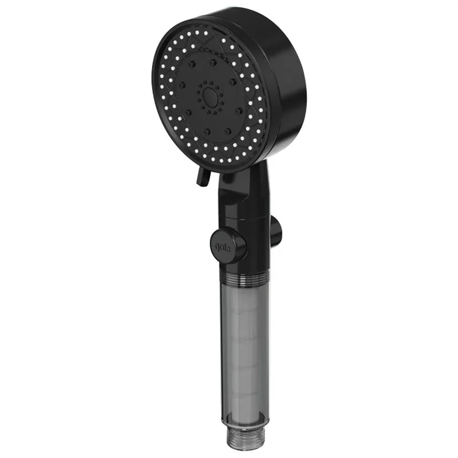 Naqzrxpml Black Showerhead Shower Head 10 Modes High-Pressure Filtered One Key S Water Handheld Multicolor(Black Showerhead)