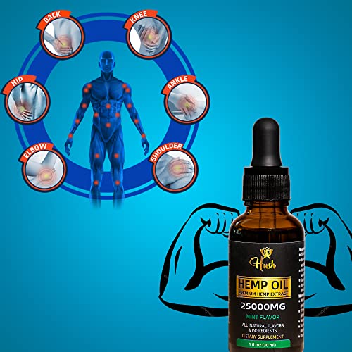 Hush Hemp 25,000mg - Premium Hemp Extract - Mint Flavored -100% Natural – Pack of 2 - Veteran Owned - Image 7
