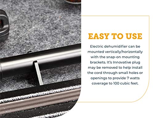 Snapsafe Gun Safe Dehumidifier Rod 12 Inch, Black, 75903 -Maintenance-Free Plug-In Electric Dehumidifier Eliminates Moisture For Gun Safes & Cabinets To Help Prevent Rust & Corrosion In Your Gun Vault #TOP3