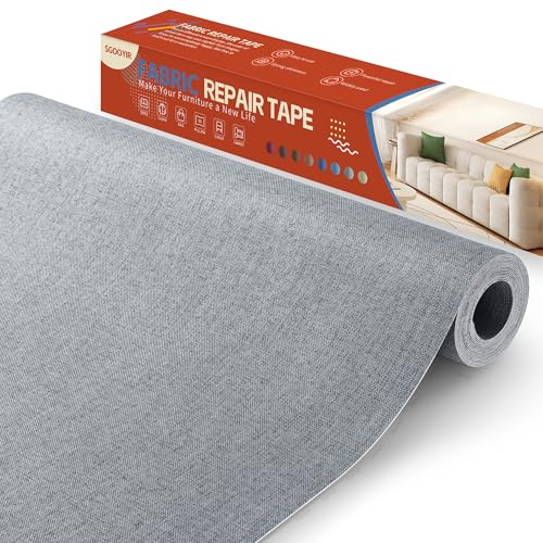 Fabric Repair Tape Kit, Self-Adhesive Linen Repair Tape Patch Grey