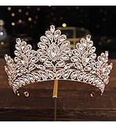 Bmirth Baroque Crown and Tiara Gold Crystal Pearl Bride Wedding Queen Crowns Decorative Princess ...